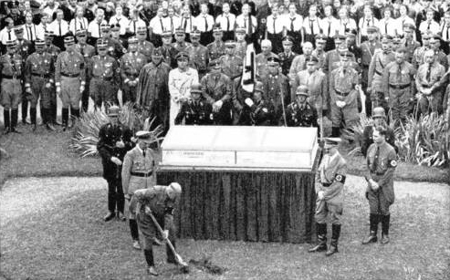Adolf Hitler and Fritz Sauckel delve of spade for the Platz Des Führer in Weimar